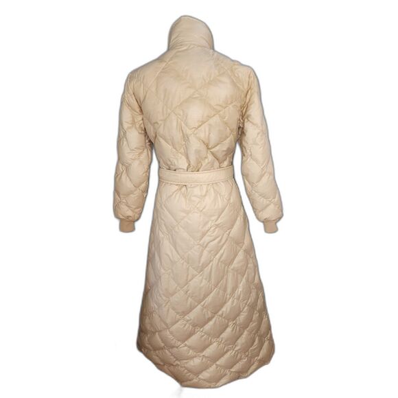 Vintage Eddie Bauer Beige Quilted Down Filled Duster Robe Size S - Picture 2 of 13